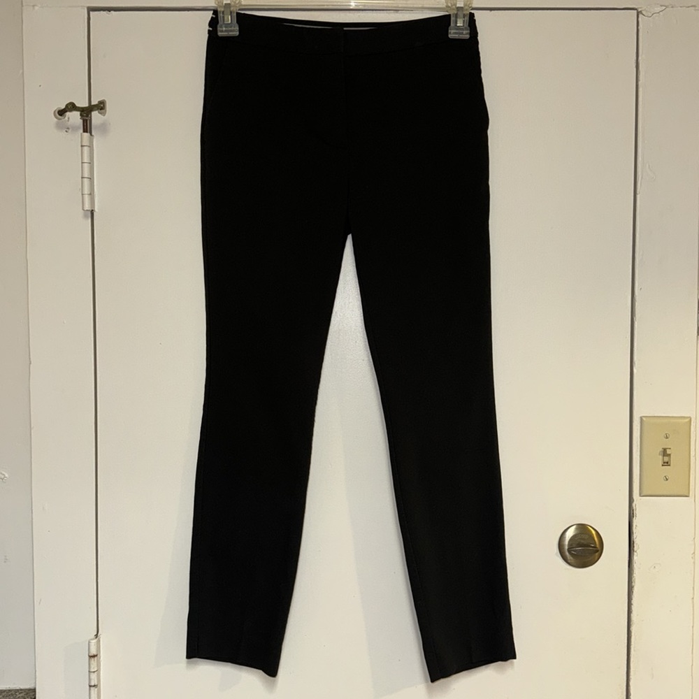 Zara Black Career Pants Slim Ankle Mid-Rise Stretch Back Waist Sz S